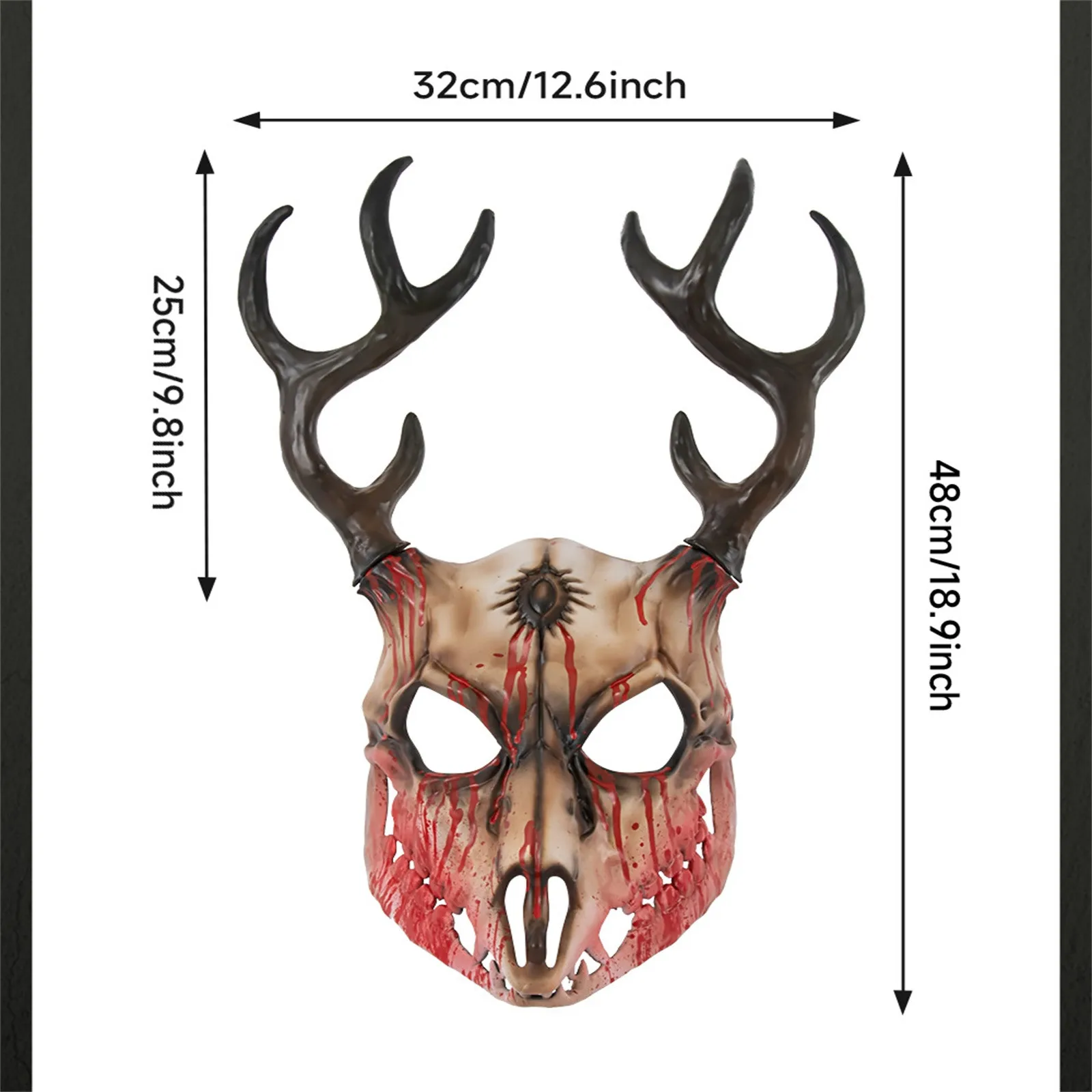 Antlers Masks Cosplay Animal Bighorn Sheep Deer Bone Antler Halloween Party Stage Play Performance Masquerade Scary Masks Props