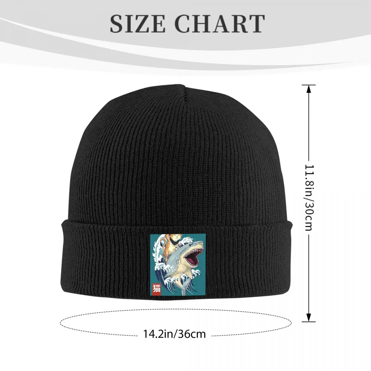 Ninja Japanese Cat Shark Kanagawa Warm Knitted Cap Winter Knit Bonnet Hat Skullies Beanies Hip Hop Caps for Unisex