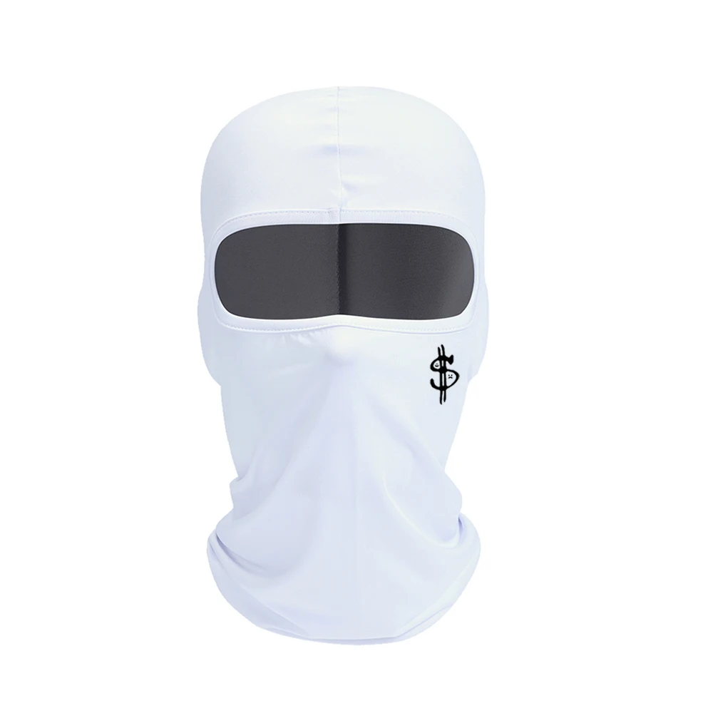 Ski hat with US dollar logo print, cycling equipment, outdoor sports bike hood, unisex face mask, simple design