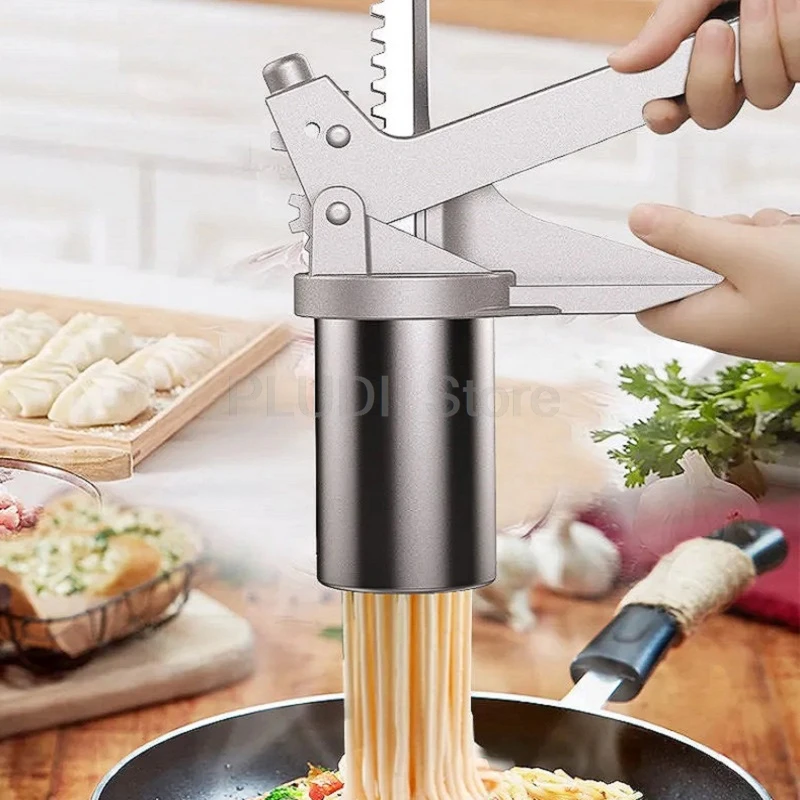 Máquina multifuncional para hacer Pasta de acero inoxidable, mango de aluminio, prensa Manual de fideos para pasta fresca, herramienta de cocina