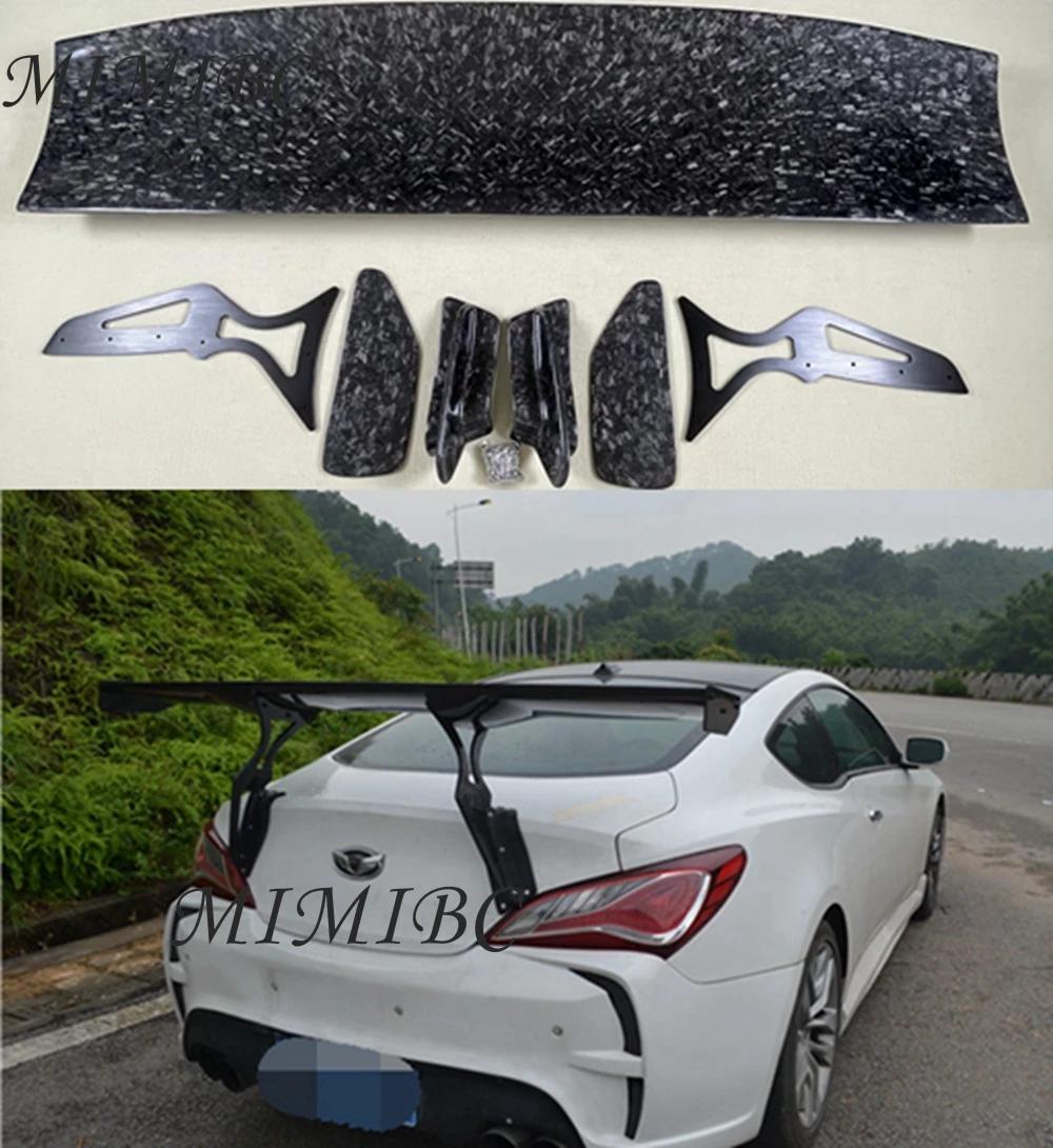 FOR Hyundai tiburon Genesis Coupe Car Styling Carbon Fiber Material Rear Roof Spoiler Tail Trunk Wing Boot Lip Molding