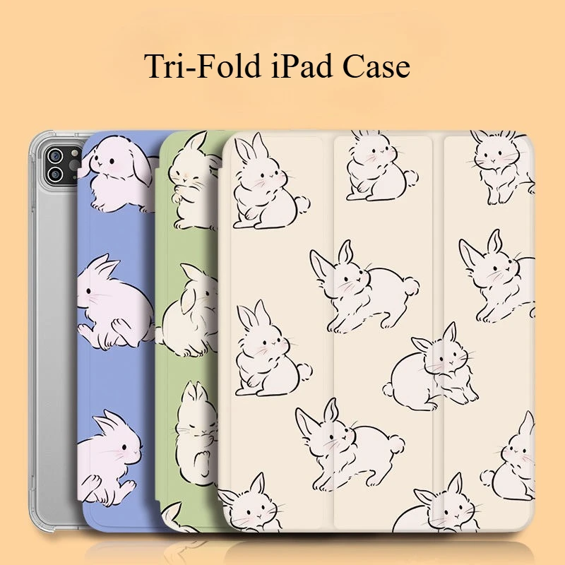

Cover Pencil Holder Funda for IPad Air 5th Gen Case Pro 11 2nd 3rd 4th IPad 2017 2018 9.7inch Air 5th 4th 10.9 Cartoon Rabbit