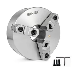 SANOU Lathe Chuck 250mm With Reversible Jaw 3 Jaw Self-Centering Chuck K11-250A Manual Chuck Scroll Chuck Metal Lathe