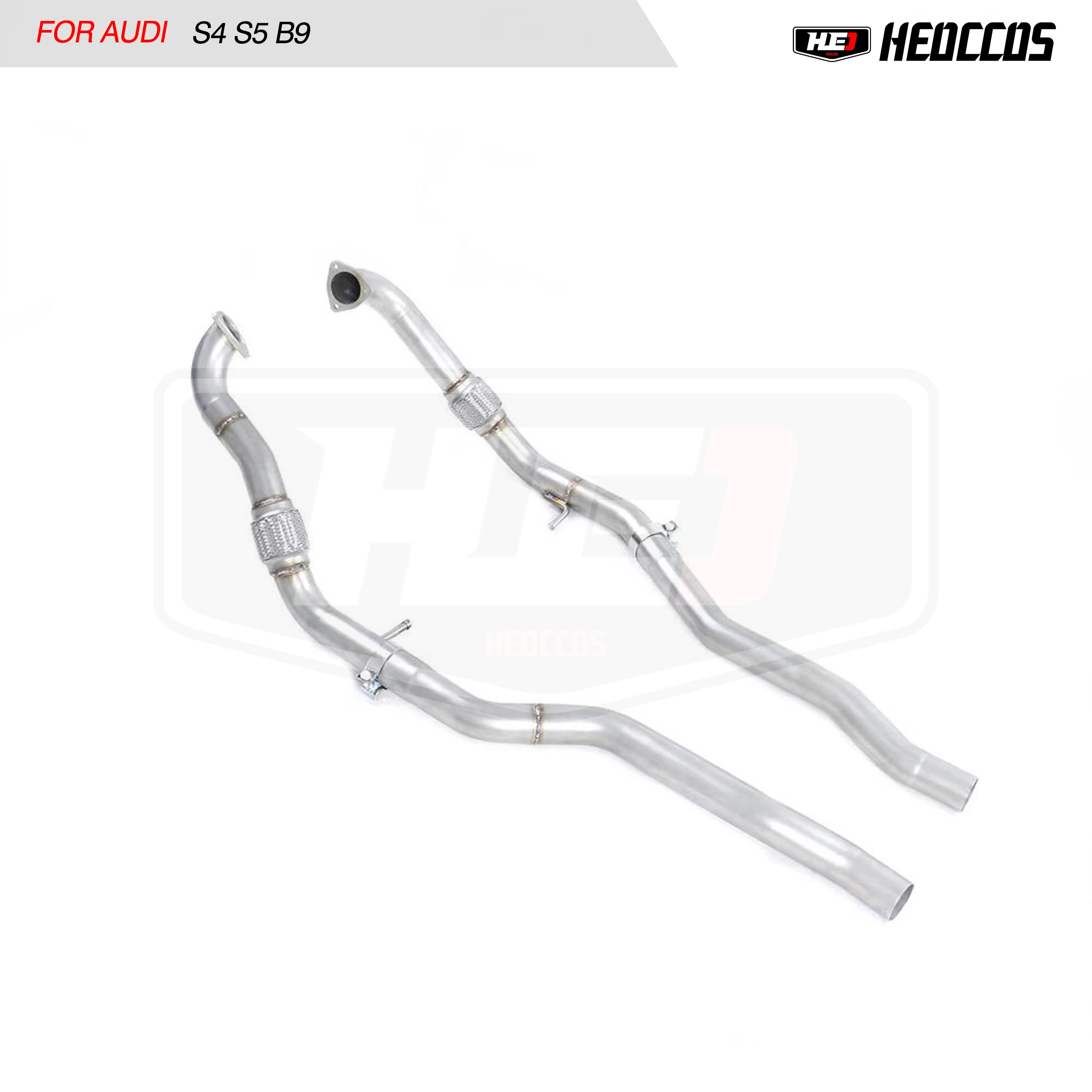 HEO Stainless Steel OPF Front Pipe Assembly For Audi A4 A5 S4 S5 B9 Aftermarket Downpipe Automobile Exhaust Fitting Components