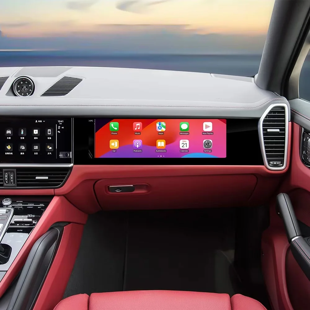 JO For Porsche Cayenne 2018 2019~2024 Android AUTO Carplay Car Copilot  Screen Head unit Monitor Passenger Seat Entertainmen