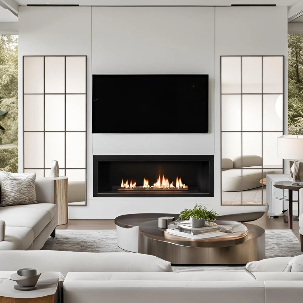 Ganzkörper-Bronze-Kunstscheiben-Spiegel zur Wandmontage, 65 x 24 cm, dekorativer Bauernhaus-Wandspiegel zum Aufhängen am Boden