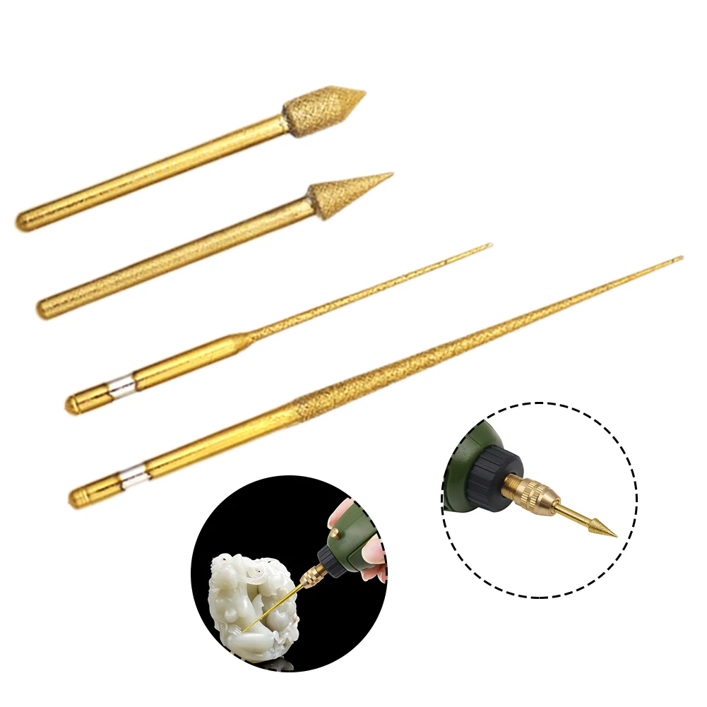 1pc Emery Carving Needle Grinding Rods Mini Drill Grinding Heads For Glass Jade Stone Engraving Drilling Tools