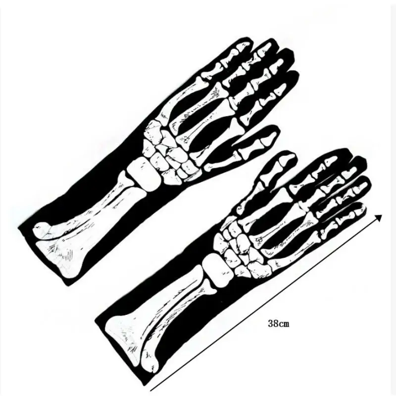 Gants Squelette Noirs – Accessoire Halloween – photo 8