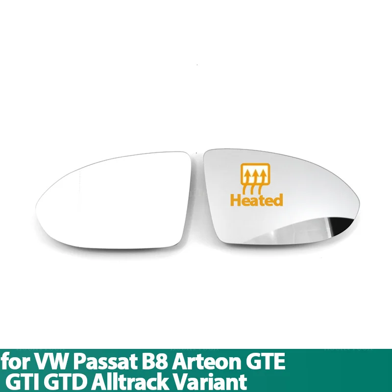 Left Right Door Side Heated Wing Mirror Glass Rearview Plate for Volkswagen VW Passat B8 Arteon GTE Alltrack Variant 2015-23