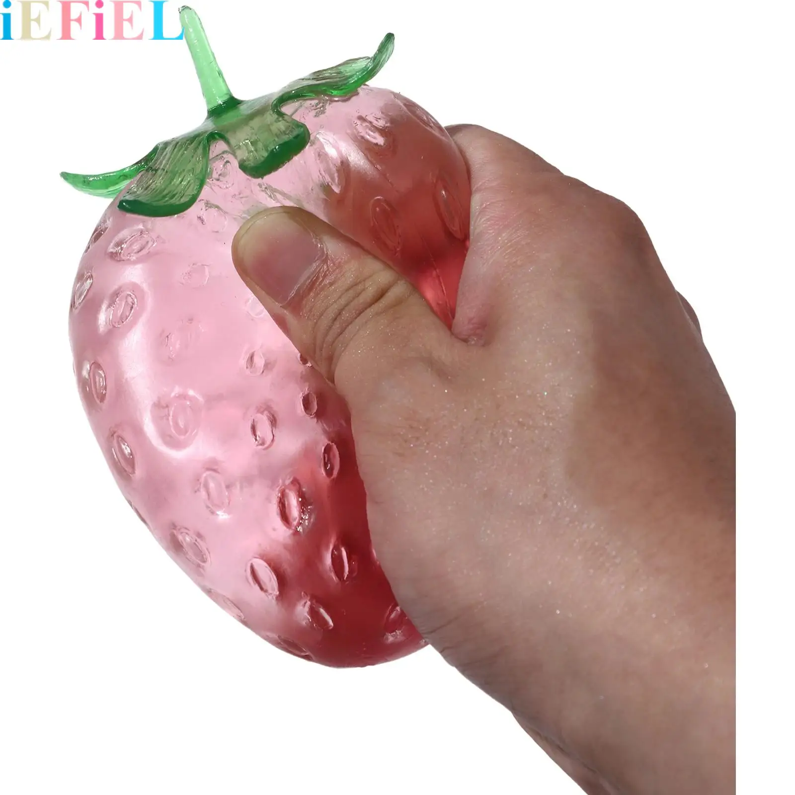 

Soft Realistic Strawberry Squishy Stress Relief Toy with Slow Rising Fun Sensory Squeezable Toy Fruit Ball for Children