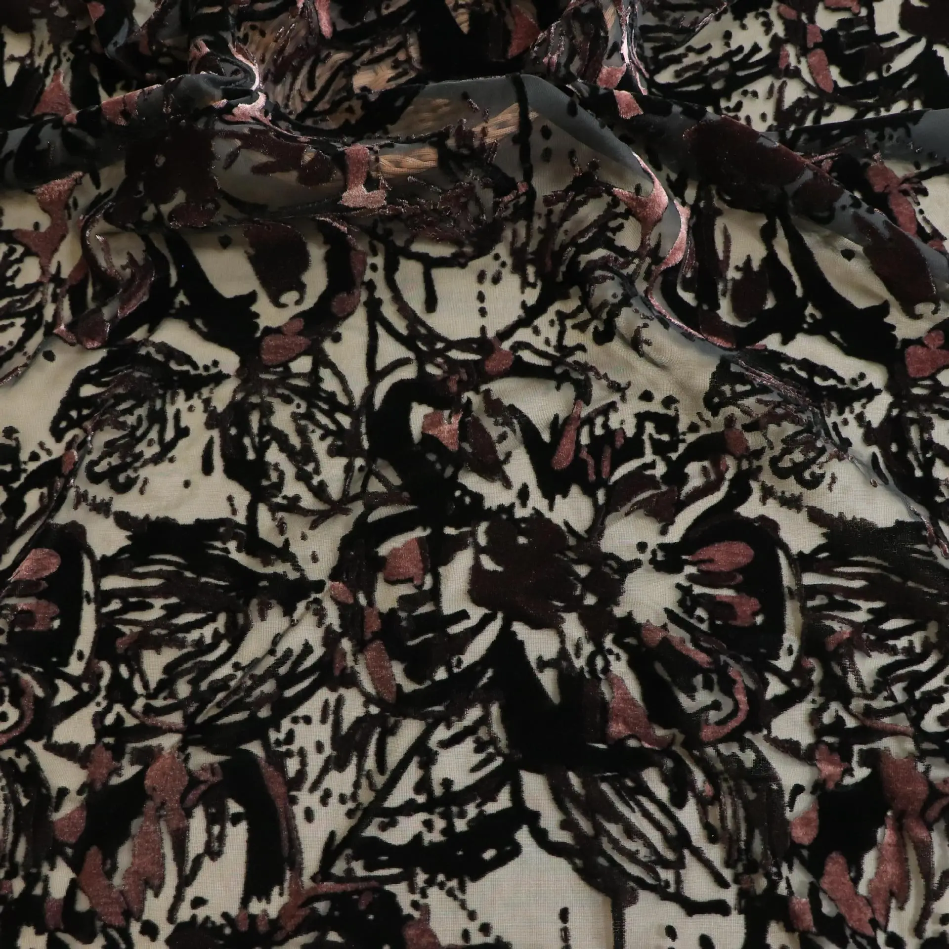 

Woven Brocade Sticky Velvet Printed Burnt out Fabric Nightdress Dress Cheongsam Cloth