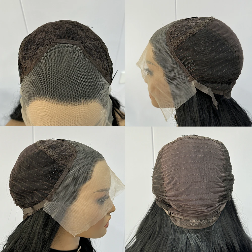 Perucas sintéticas frente de renda para mulheres, peruca vermelha onda profunda, cabelo longo solto, pronto para usar, cosplay, uso diário