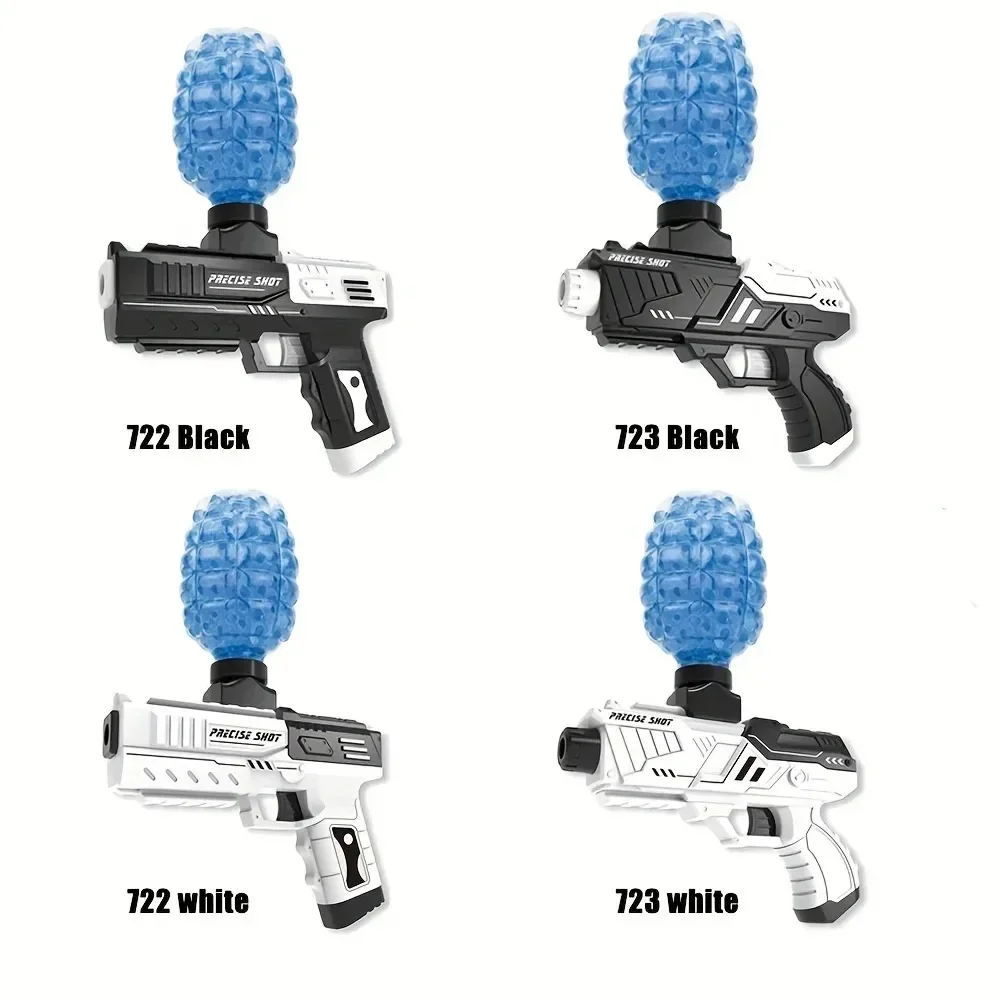 New Manual Gel Ball Blaster Soft Bullet Foam Blasters Toy Gun Splat Gun Outdoor Games Cool Gift (Black And White)