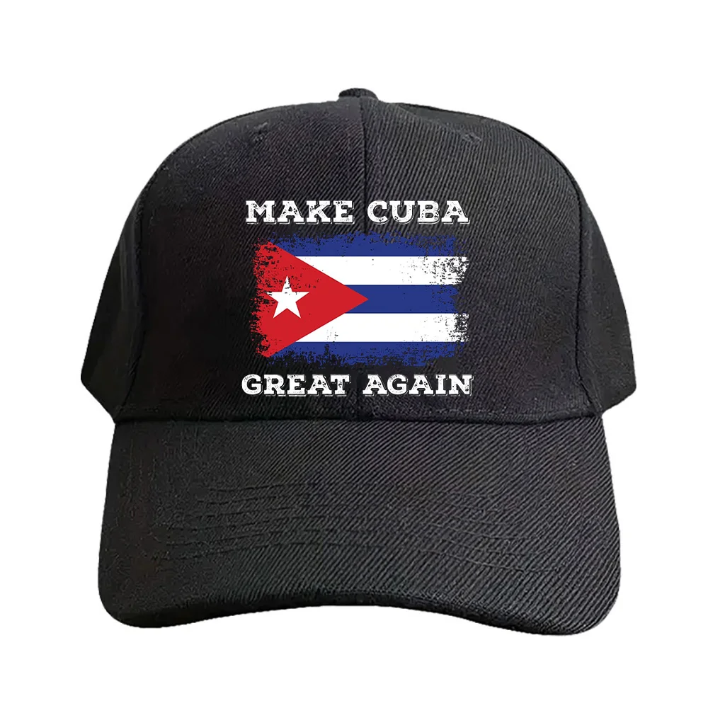 Make Cuba Great Again Cuban Flag Caribbean Beach Happy Woman Man Summer Baseball Cap Adjustable Protection Sun Hats