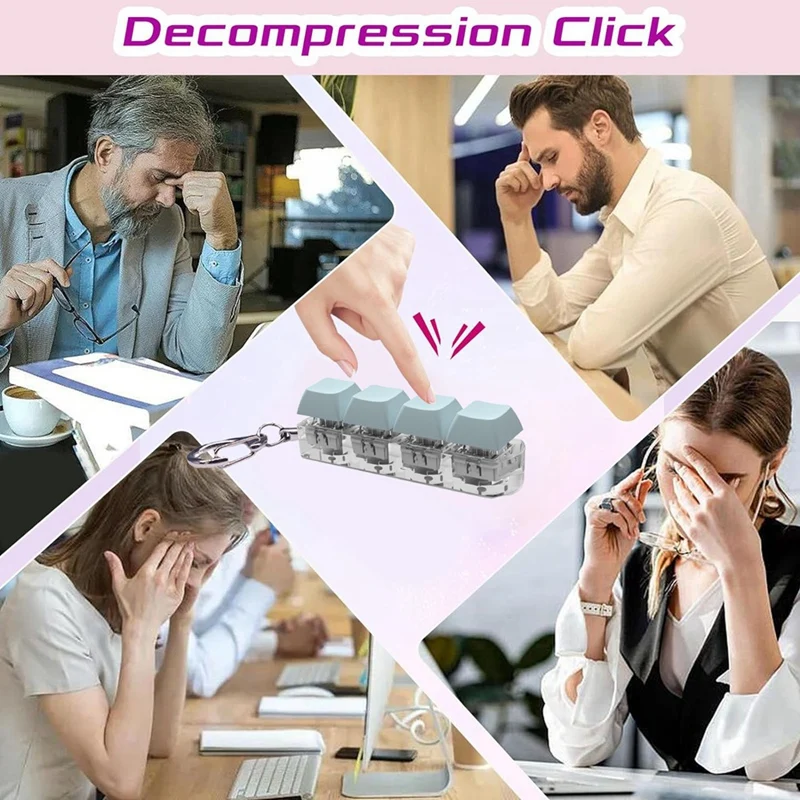Keyboard Key Toys, Party Stress Relief DIY Fidget Button Keycaps, Fidget Keychains, Keyboard Keychains