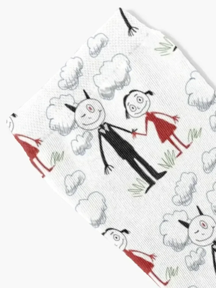 Lucifer Drawing by Trixie Netflix Series (sticker and more) Socks halloween colored Rugby Socks Women Men's