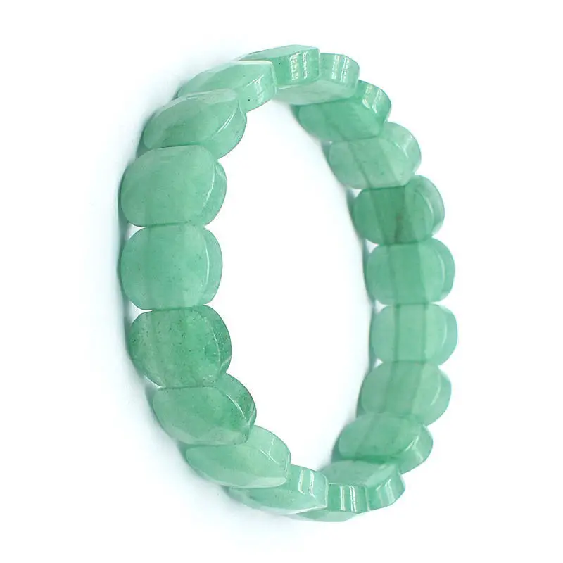

Factory Natural Stone Green Dongling Bracelet Handmade Crystal Agate Male Female Personality Geometric Energy Fashion Gift Box