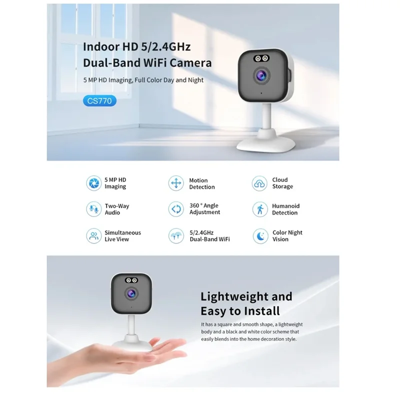 كاميرا مراقبة ELEC-3MP ثنائية النطاق 2.4G 5G WIFI IP كاميرا AI كشف الإنسان أمن الوطن CCTV مراقبة الطفل