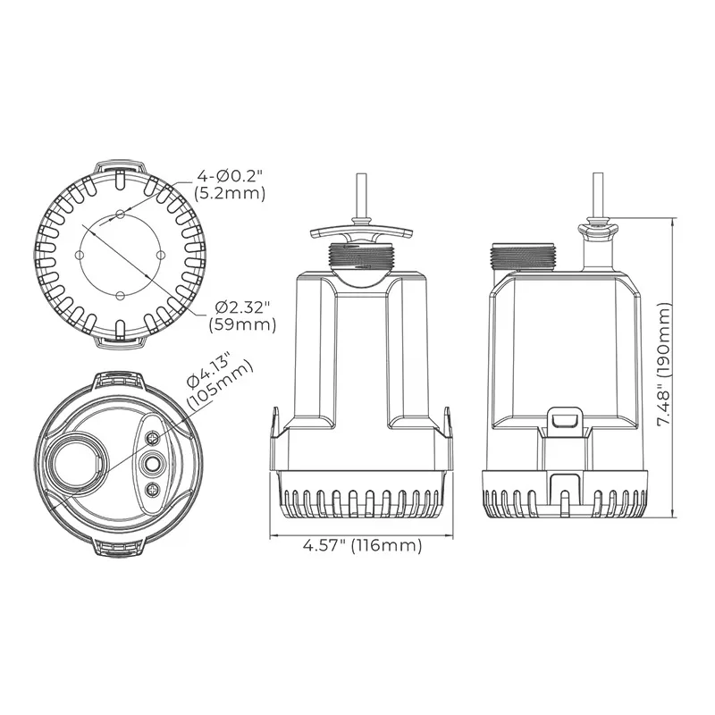 For 2000GPH 12V Portable Submersible Bilge Pump Small Marine Water Pump Electric Handy OEM Customizable CE/RoHS/UKCAATV&UTV