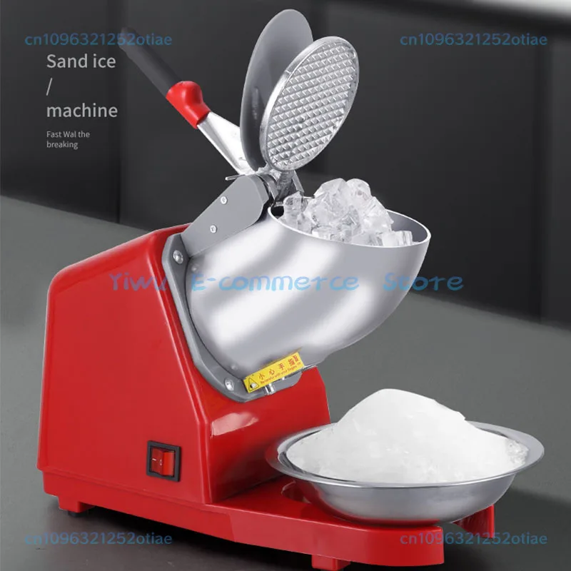 Electric Ice Crusher Shaved Ice Machine Double-knife Smoothie Machine Ice Cream Maker for Coffee Shop Hotel