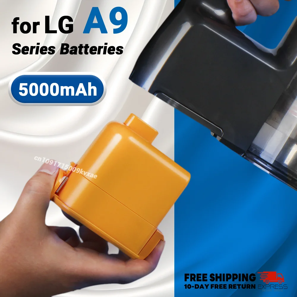 Cordless Vacuum Cleaner Replacement Battery EAC63382208 for LG CordZero A9 Master Series 5000mAh 25.55V Li-ion Power Cell