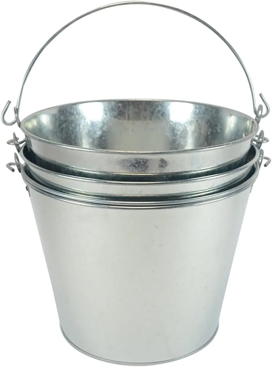 

5-литровое оцинкованное ведро для пива, 9x9x7 дюймов (набор из 3 штук)