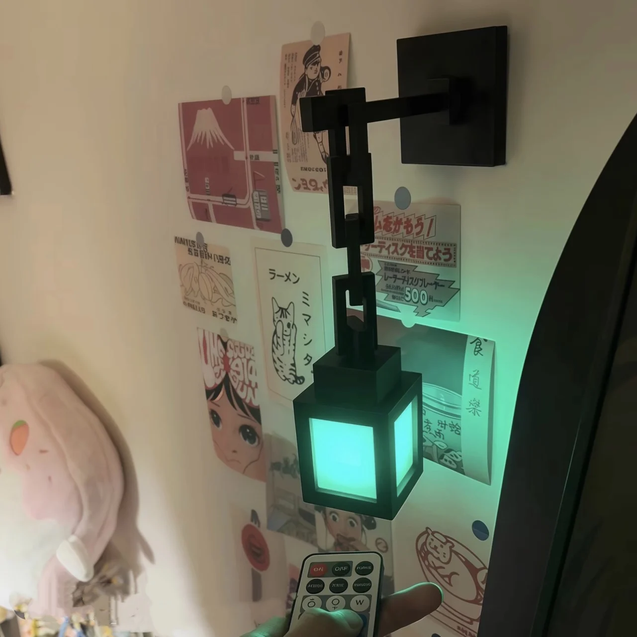 MyWorld Lampu Malam Dinding Gaya Piksel Lampu Gantung Kreatif USB Remote Control 16 Warna untuk Lampu Suasana Dekoratif Kamar Tidur