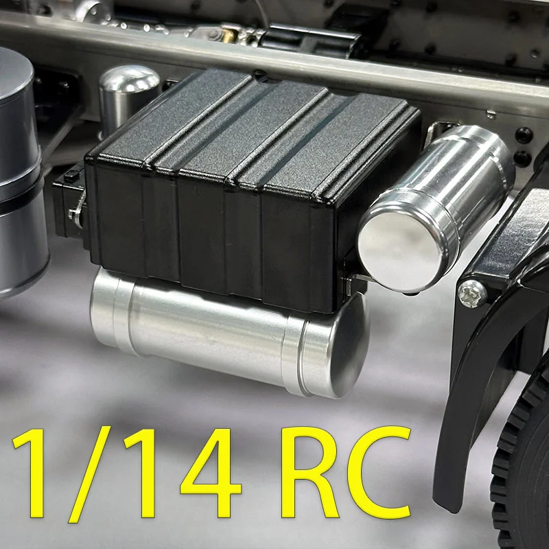 1:14th Scale Metal Simulation Battery Box Gas Tank for Tamiya RC Truck SCANIA 770S R620 VOLVO BENZ Arocs MAN TGX Car Accessories