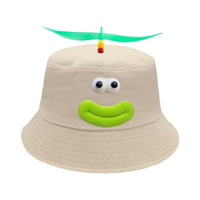 400A Whimsical Look Propeller Bucket Hat Wide Brimmed Summer Hat for Casual Beach Days and Park Time