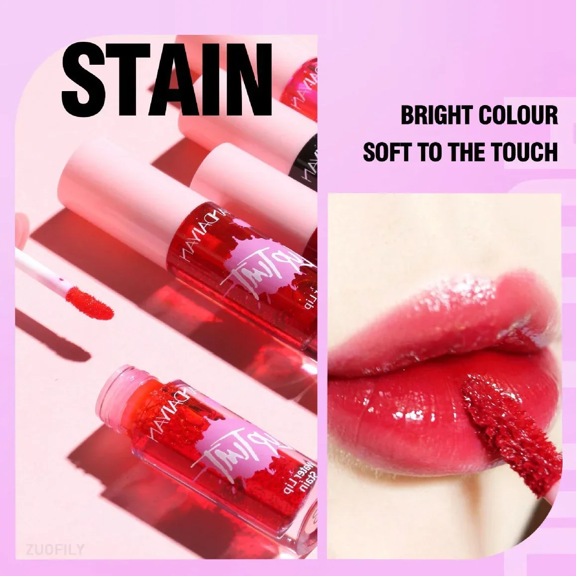 2 In1 Fruit Lip Tint Non-stick Cup Liquid Lipstick Blush Waterproof Long Lasting Water Lip Stain Lips&cheek Makeup