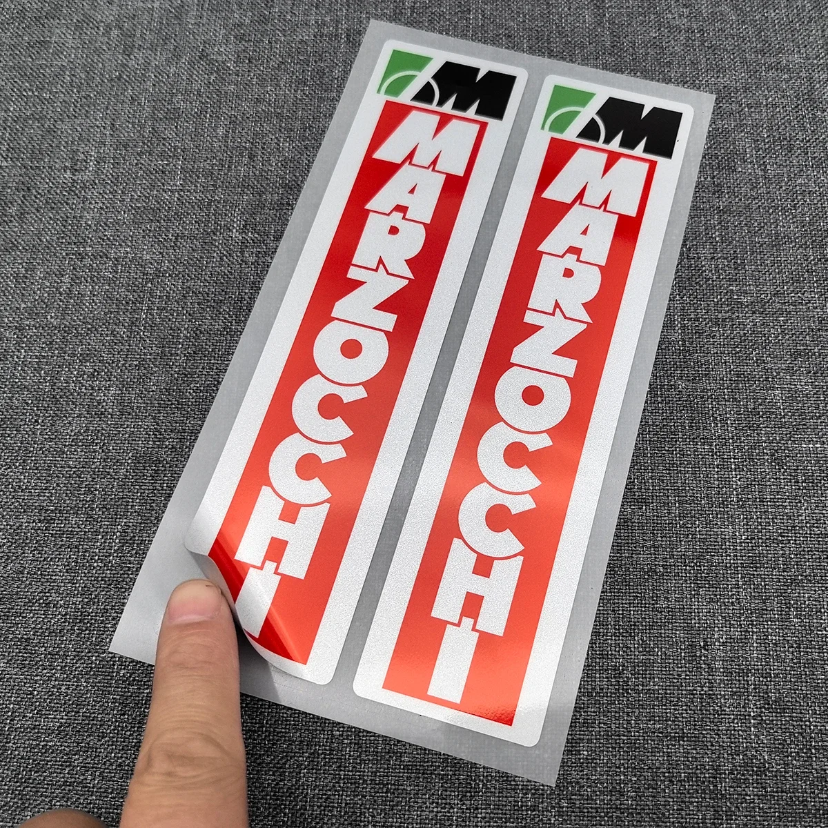 2 Stück MARZOCCHI Racing Motorrad Aufkleber Gabel Slider Rennrad Aufkleber – Detail 5