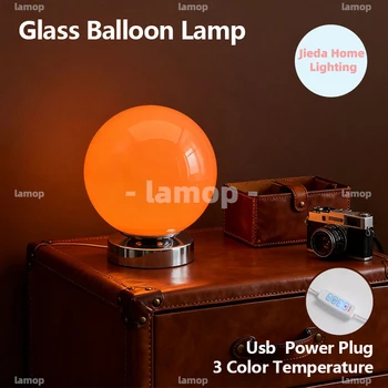 Murano Glass Mushroom Table Lamp with USB