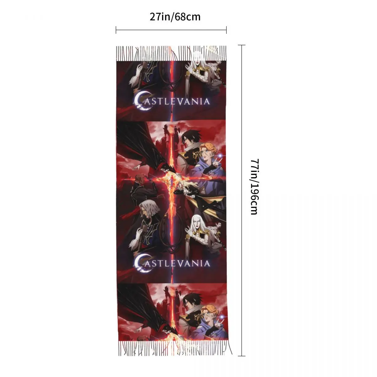Castlevania (Saison 2) - 2018 وشاح De Warren Ellis أوشحة شرابة للنساء شالات دافئة ناعمة ويلتف شال شتوي طويل