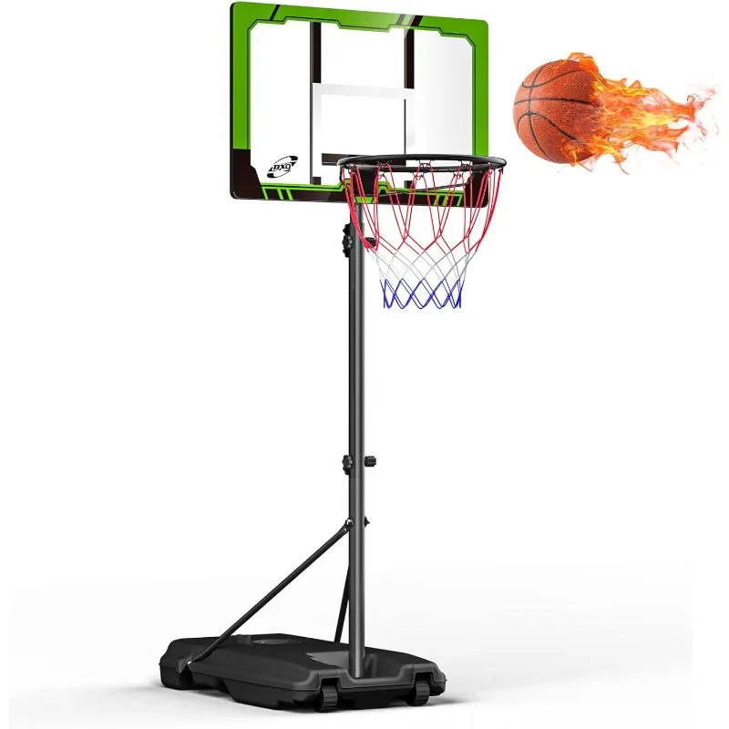 

Basketball Hoop Outdoor, Portable Basketball Goal System, with 33-44in Shatterproof Backboard-4.8-10ft-Red