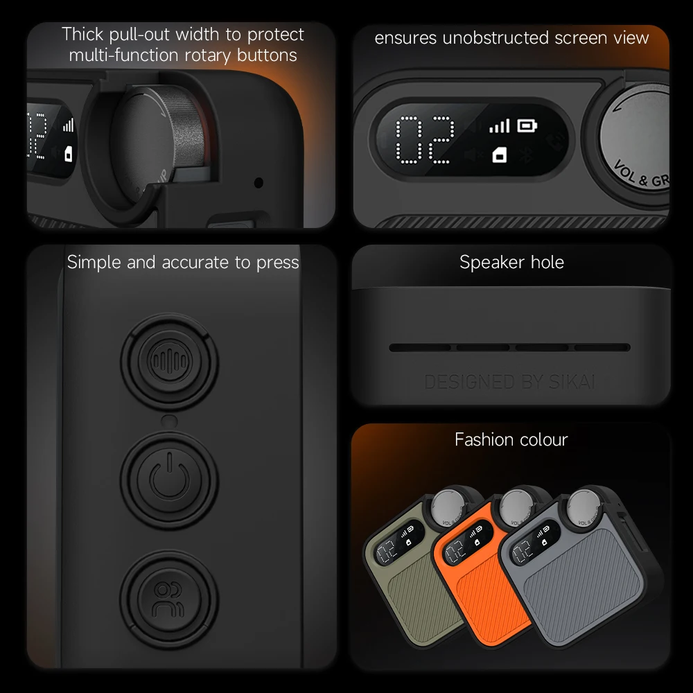 Sikai Funda de Silicona a Prueba de Golpes para Walkie Talkie Deportivo Xiaomi - Funda Protectora Duradera para Camping, Senderismo y Aventura al Aire Libre