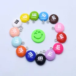 20pcs Kawaii M Beans Resin Candy Pendants For DIY Decoration Earrings Necklace  Fashion Jewelry Accessories