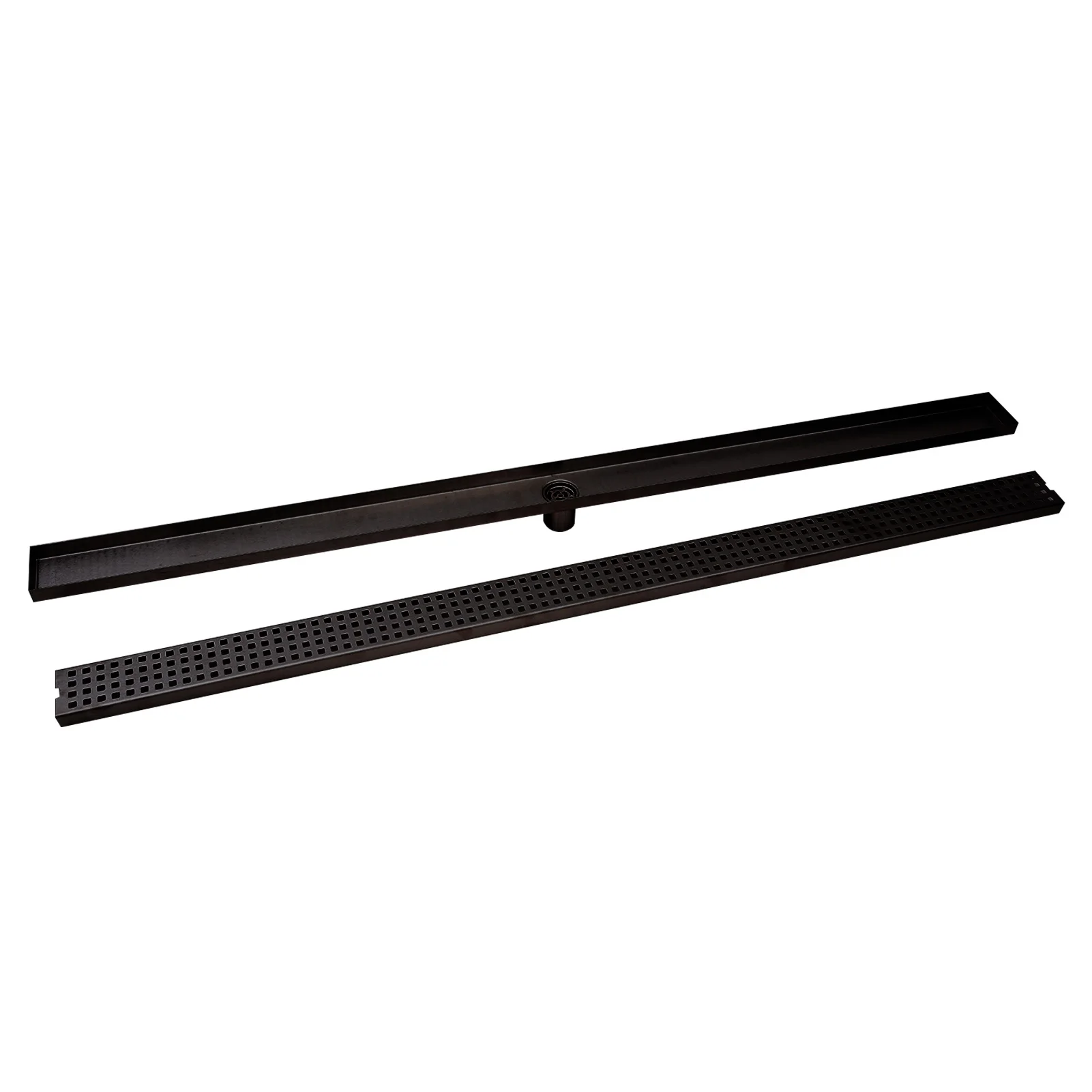 استنزاف دش خطي، استنزاف خطي عالي التحمل 48 بوصة، استنزاف الحمام مع مصفاة شعر للطابق السفلي والمطبخ والطابق السفلي #1