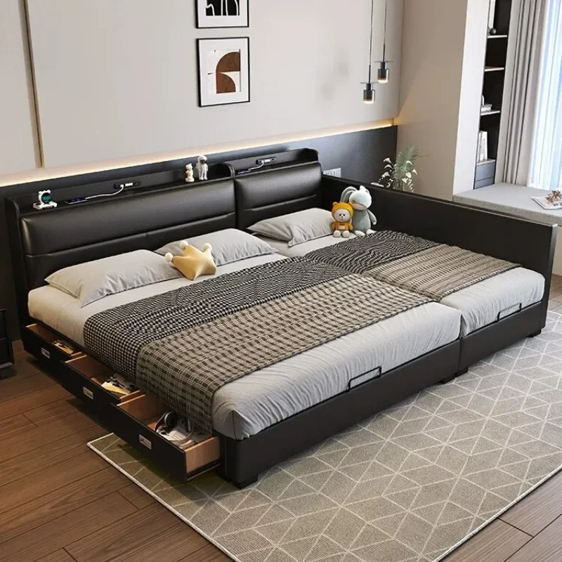 Parent Child 180x200cm Adults Bedroom Beds Guardrail Luxury Full Size Many People Bed Frames Kids Room Family Children Furniture