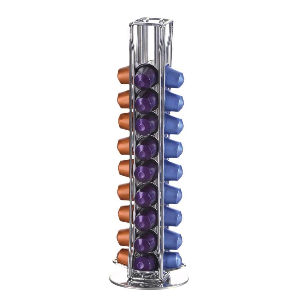 

40Pcs Capsule Coffee Stand Rotatable Coffee Holder Rotatable Shelf Caffee Organiser for Storage & Organization
