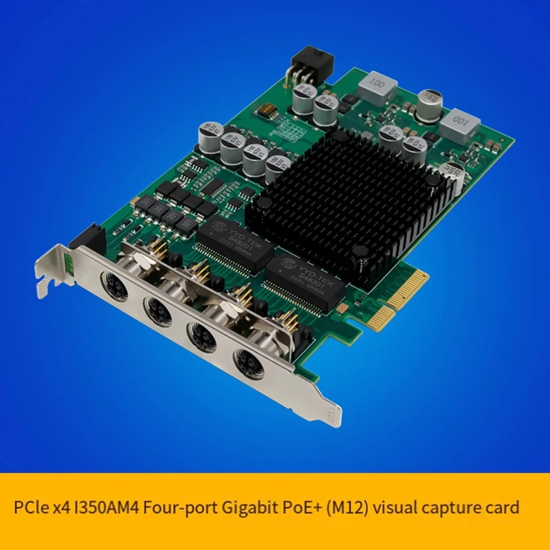 PCI-E X4 Gigabit 4-Port Poe Server Network Card Server I350AM4 Ethernet Vision Network Card 9.5K Lan Adapter