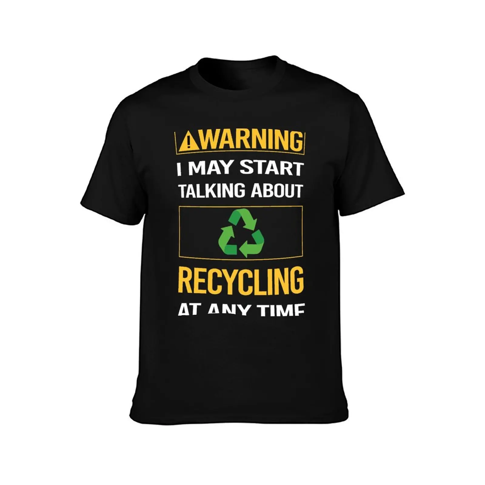Funny Warning Recycling Recycle T-Shirt Summer Casual Cotton Tee Oversized Streetwear Tops Vintage Graphic Print 100% Cotton