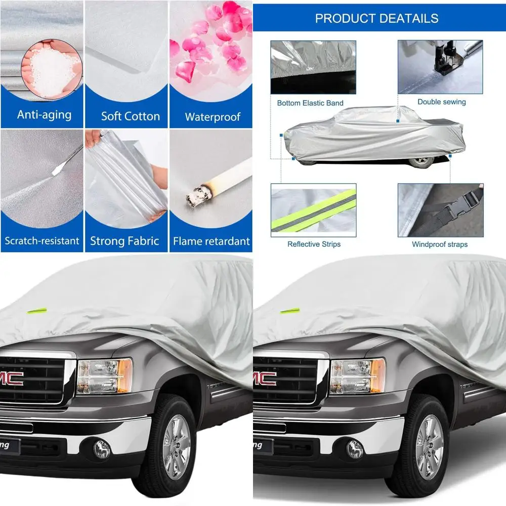 

Custom-Fit GMC Sierra 1500-2500 Crew Cab 6.5' Bed Truck Cover, Waterproof 6-Layer Protection for Outdoor and Indoor Use (1998-20