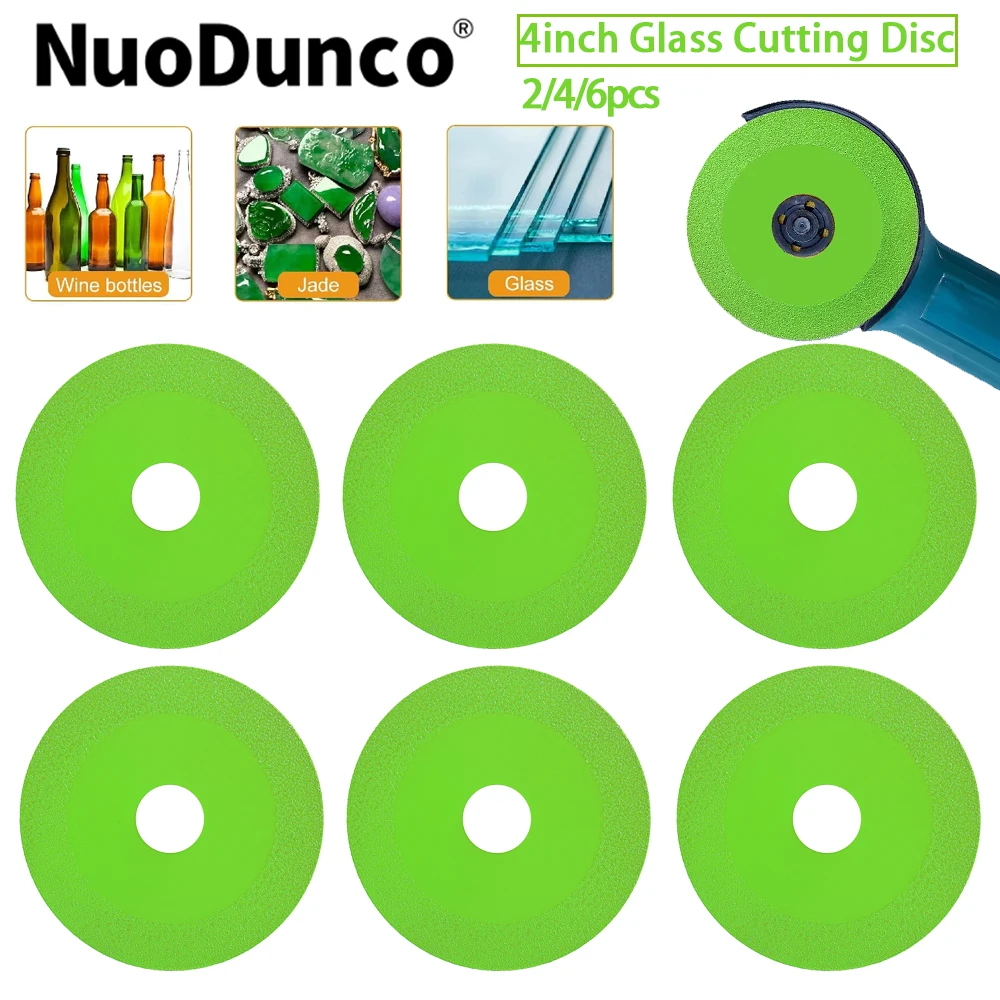 2/4/6pcs Glass Cutting Disc 100mm Ultra-thin Diamond Saw Blade For Jade Crystal Wine Bottles Grinding Chamfering Glass Cutting