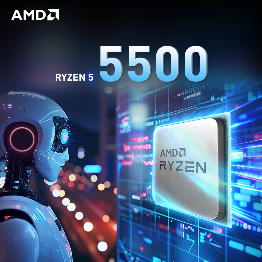 AMD Ryzen 5 5500 NEW 7NM 6-Core 12-Thread DDR4 Gaming Processor L3=16M 3.6GHz Socket AM4 65W R5 5500 but without fan