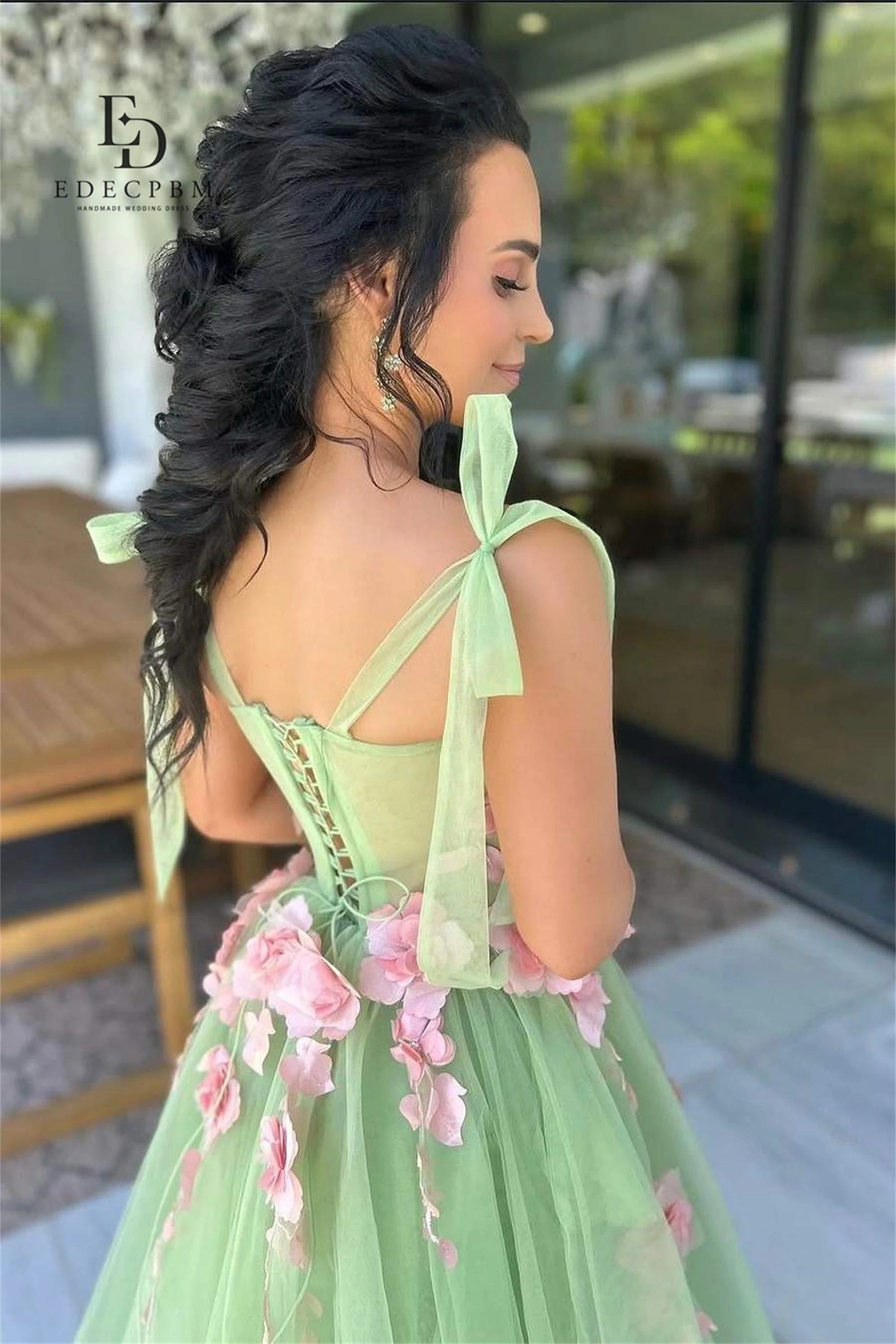 فستان حفلات مخصص EDECPBM بعمر 15 عامًا فستان Quinceanera جديد في الفساتين للمناسبات الخاصة فستان سهرة مزين بالزهور