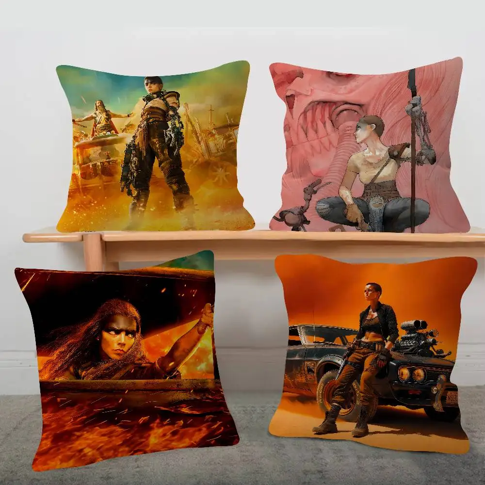 Movie F-Furiosa A Mad Max Saga Pillow Case For Sofa Decor Car Office Room Printing Cushion Cover Decorations And Protector