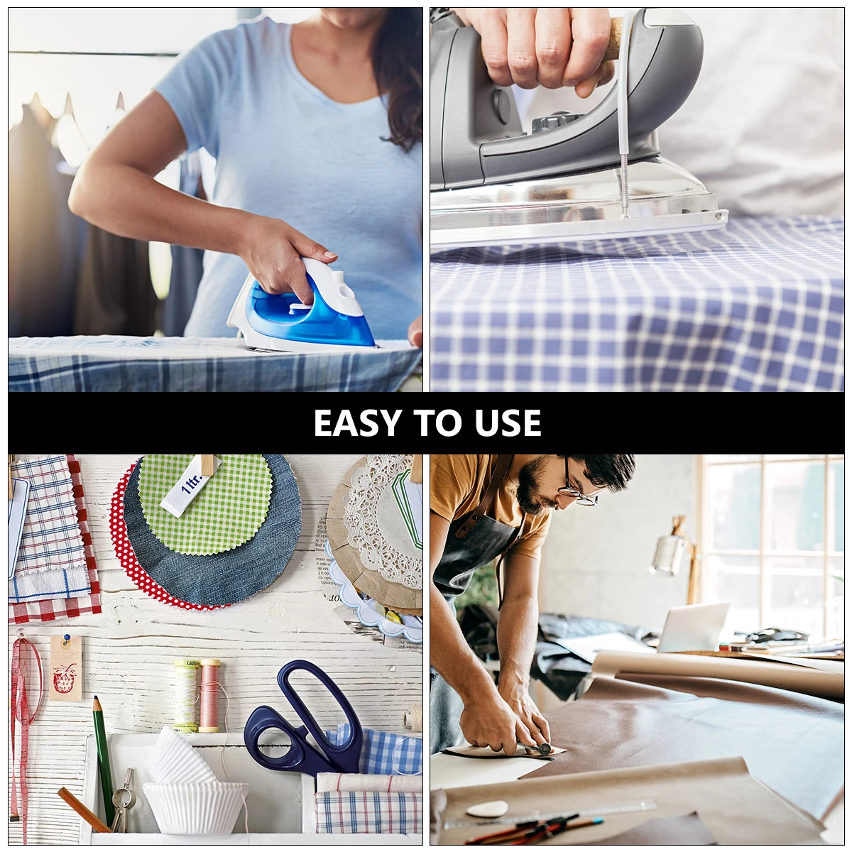 

2Pcs Double Sided Hemming Tape Non-Woven Fabric Adhesive Tape Hot Melt Omentum Interlining Cloth for Garment Accessories Sewing