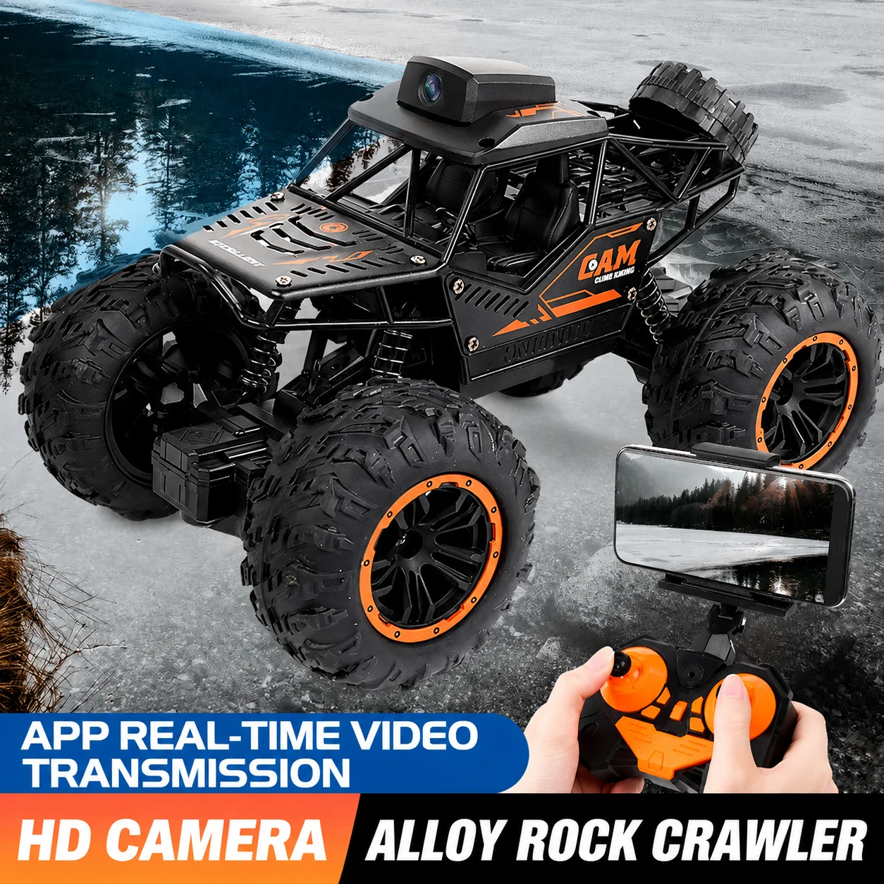 

Alloy RC Car With 720P WiFi Camera 2.4GHz Remote Control Off-Road Climbing Vehicle For Boys Kids Toy