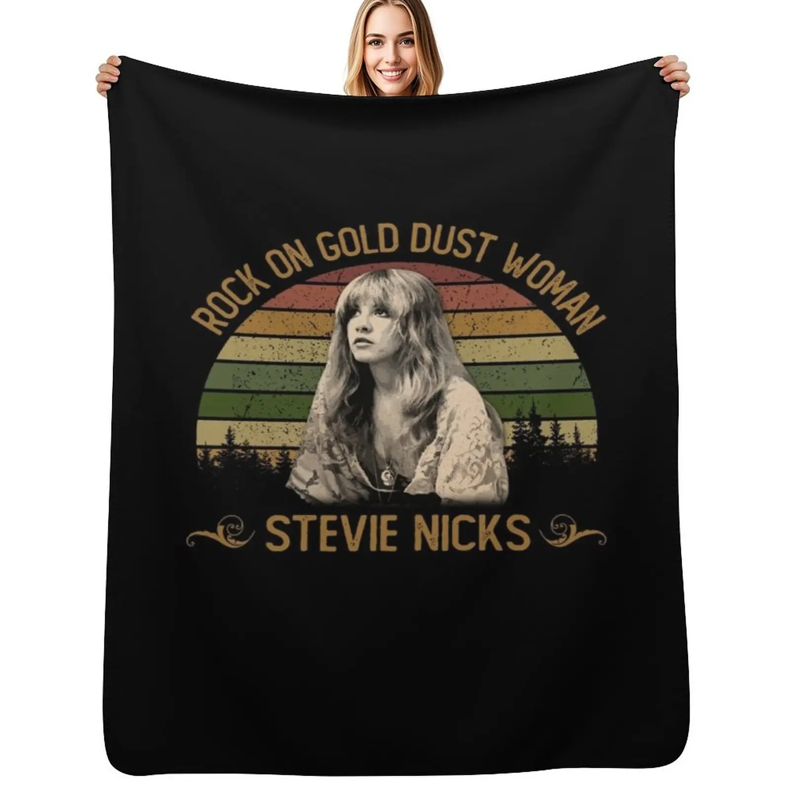 Stevie Nicks Portrait Throw Blanket Hairys Baby Flannel Polar Personalized Gift Blankets