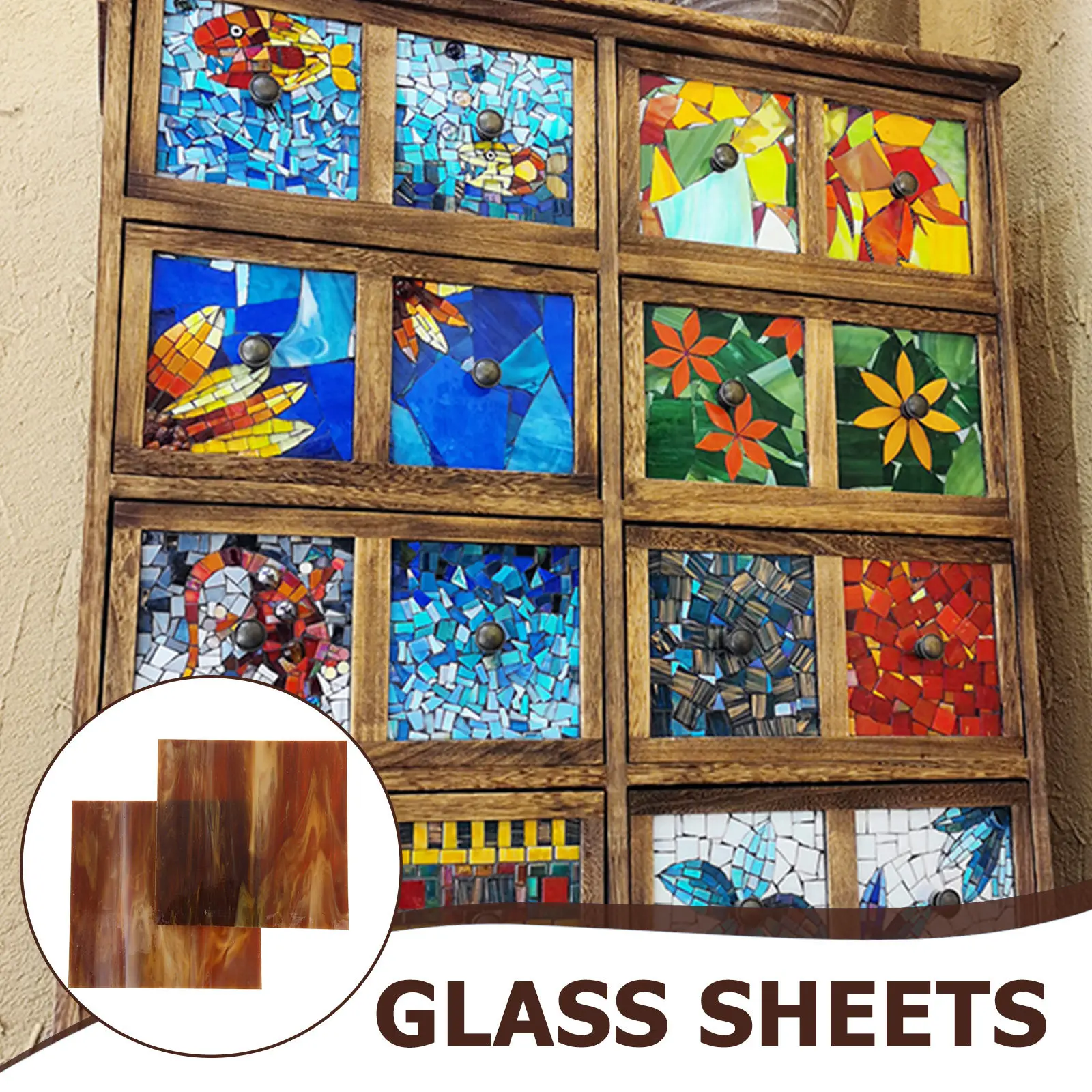 

2 шт. стеклянной плитки для рукоделия, цветная стеклянная плитка, материалы для творчества своими руками, принадлежности для изготовления мозаики, декоративные элементы